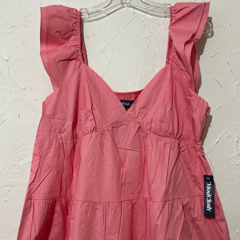 ModCloth Notes Of Grace Sweetheart Neckline Cap Sleeve Tiered Pink Maxi Dress XL - Picture 3 of 16